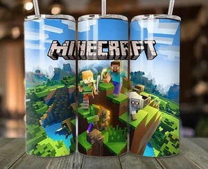 Minecraft-Themed Stainless Steel Tumbler - 20oz Insulated with Lid & Straw - Picture 1 of 1