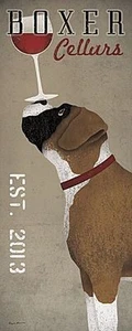 DOG ART PRINT Boston Cellars Ryan Fowler - Picture 1 of 1