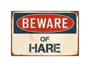 Beware Of Hare 8" x 12" Vintage Aluminum Retro Metal Sign VS203 - Picture 1 of 1