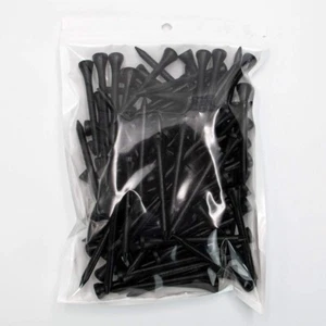 100x T-shirt nere in legno da golf 2-1/8 pollici 54 mm sfuse ridurre attrito rotazione laterale - Foto 1 di 6