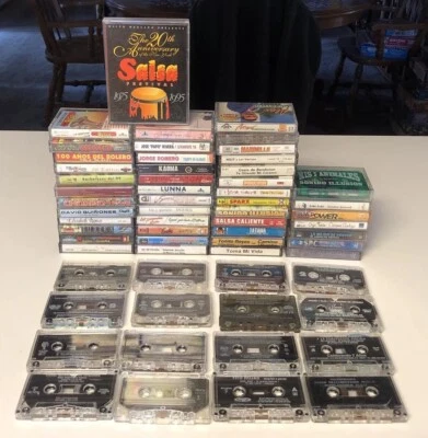 Lot Of 61 Vintage Mexican Latin Cassette Tapes Salsa Merengue Various Artists Foto 1 de 4