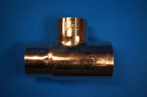 HVAC Copper Fitting Reducing Tee 1-5/8" x 1-3/8" x 1-3/8" ID - Picture 1 of 5