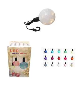 Cotton Ball Ceiling Lamp Battery Operated String LED Indoor Hook Lamp Light - Picture 1 of 2
