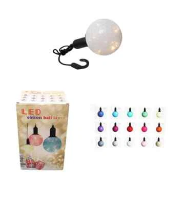 Cotton Ball Ceiling Lamp Battery Operated String LED Indoor Hook Lamp Light - Image 1 of 2