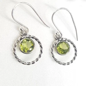 Peridot Gemstone 925 Sterling Silver Earring Handmader Women Jewelry Gift B-869 - Picture 1 of 5