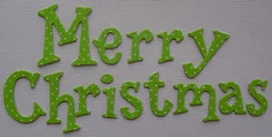 Doodlebug Green Polka Dot "Merry Christmas" Chipboard Letters - 1.5" inch Tall - Picture 1 of 1