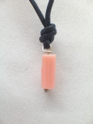 Ciondolo in ARGENTO 925 con rametto di CORALLO ROSA naturale  - pendente - - Immagine 1 di 4