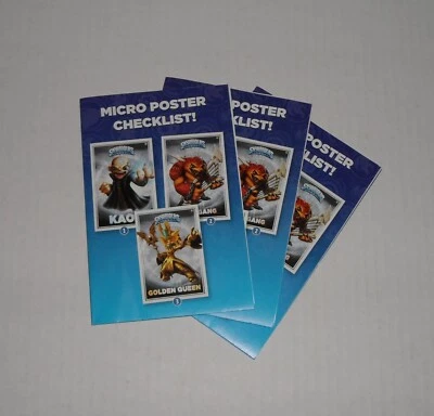 Lot of 3 Skylanders Micro Posters Kaos Wolfgang Golden Queen 11" x 7.5" - Image 1 of 4