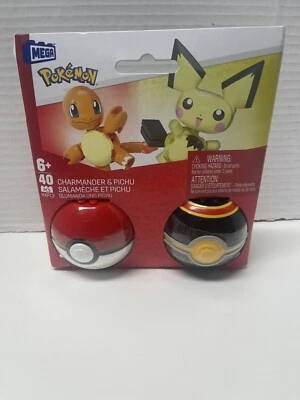 Mega Pokémon Juego de Juguetes de Construcción Pichu y Charmander con 40 Piezas 2 Posables Foto 1 de 4