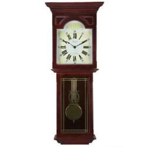 Bedford BED7247 Redwood 23" Grandfather Wall Clock With Pendulum and 4 Chimes
