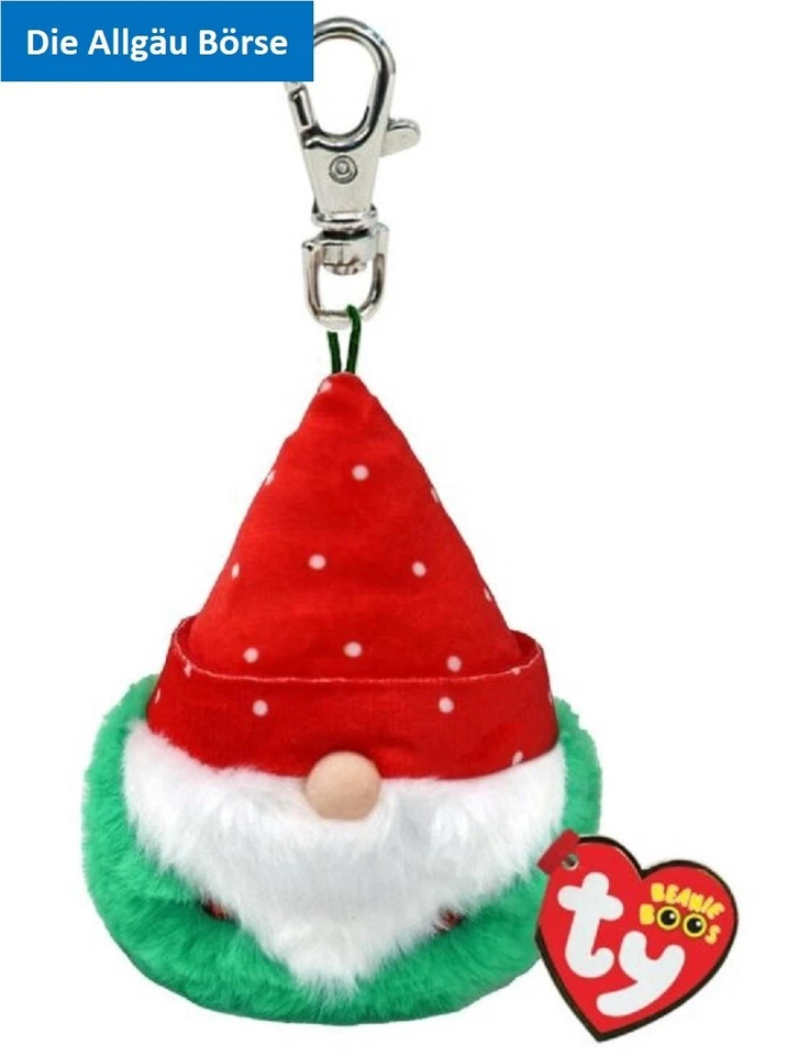 Ty 35162 Beanie Boos Schlüsselanhänger Gnom Topsy 9cm Weihnachten Plüsch Neu - Bild 1 von 1