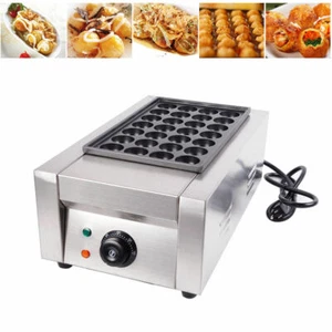 Commercial Takoyaki Maker Grill Pan Plate Octopus Fish Ball 28Pcs Cake Machine - Picture 1 of 5