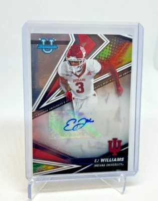 2022-23 Bowman's Best University EJ Williams RC Base AUTO #BA-EW Indiana - Image 1 of 2