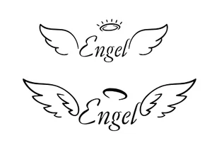 Schablone " 2x Engel mit Flügel " auf A4 - Bild 1 von 1