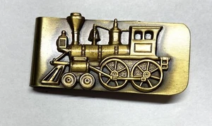 Solid Brass Money Clip- INGA -Locomotive Train Engine design - Picture 1 of 3