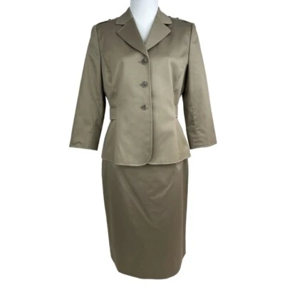 Blazer Falda Traje Tahari ASL Para Mujer Nuevo con Etiquetas Teca Tostado Spencerville Carrera 10/C39/W31 Foto 1 de 4