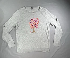 Talbots Sweater Heart Tree round neck long sleeve women’s large NWT valentines - Picture 1 of 8