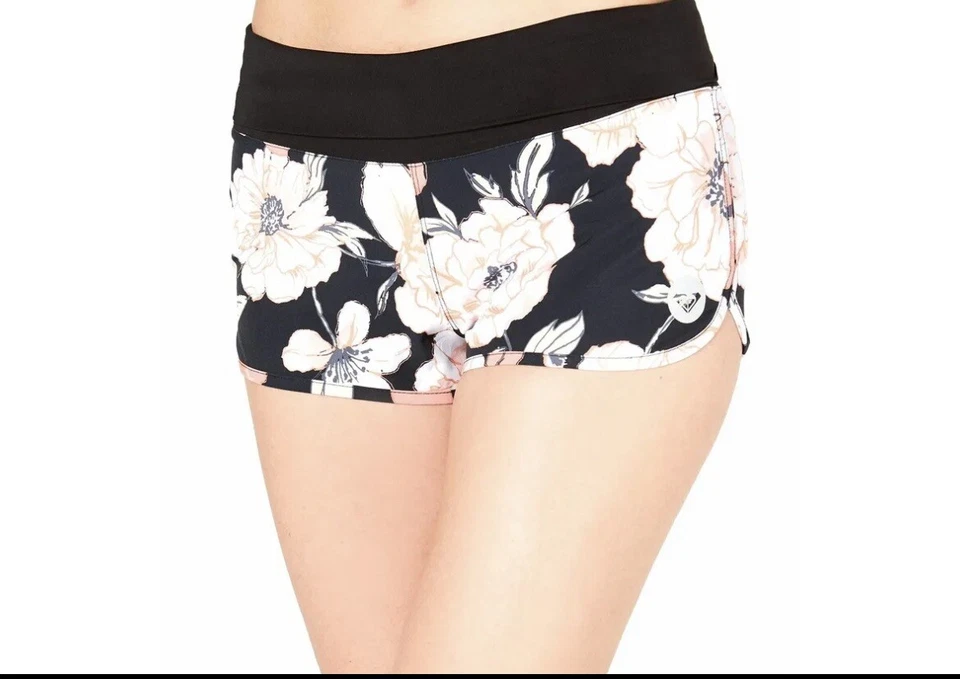 NWT Roxy Juniors' Anthracite Flowers Printed Endless Summer Board Shorts Size S - Image 1 of 1
