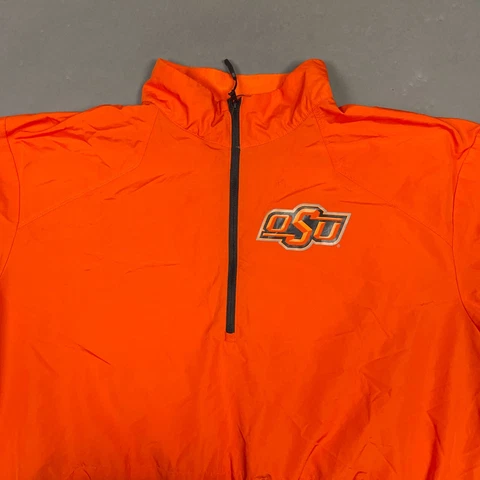 Oklahoma State Cowboys Windbreaker Mens Medium Orange Nike Storm Fit Pullover Cover