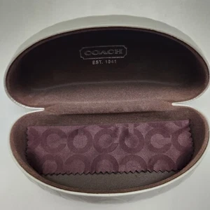 Coach Signature Monogram Off White Hard Clamshell Eye Glass Sunglasses Case - Picture 1 of 6