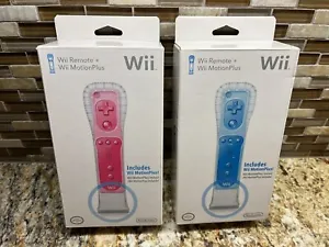 LOT (2) NEW SEALED BLUE & PINK NINTENDO Wii REMOTE /Wii MOTION PLUS CONTROLLERS! - Picture 1 of 12