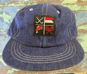 VTG NEW NOS DENIM TRUCKER HAT MENS 7-1/4 BALL CAP 6 PANEL TOP STITCH RETRO SPORT - Picture 1 of 8