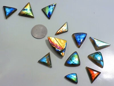 Piedra preciosa de 305 quilates de espectrolita de fuego natural labradorita trillón de cabujón LR-289 Foto 1 de 4