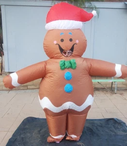 Enorme Gran Alto Pan de Jengibre Hombre Inflable Halloween Disfraz Adulto - Imagen 1 de 5