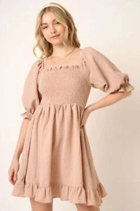 Mini Vestido Mittoshop con Volantes Dobladillo Media Manga - Imagen 1 de 6