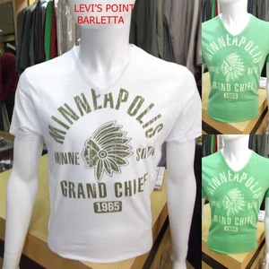 T-shirt uomo in Cotone maglia A Punta V maglietta Mezza Manica con Stampa xl xxl - Picture 1 of 13