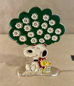 Vintage SNOOPY Metall Emaille Baum Ohrring Halter 5” x 4”, Erdnüsse - Bild 1 von 4