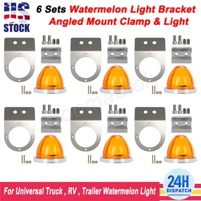 6Sets Universal Watermelon Under Glow Frame Bracket Angled Mount Clamp LED Light - Image 1 of 4