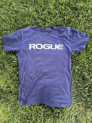 Rogue Fitness T-Shirt Men’s Medium Navy Blue Barbell Club Graphic Tee GymWorkout - Image 1 of 3