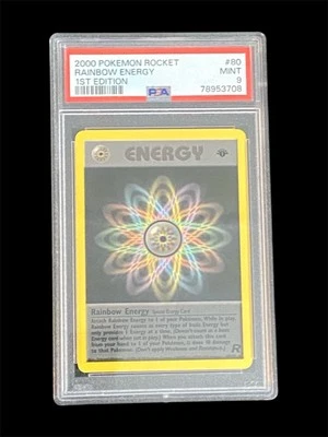 Pokemon Rocket 1st Edition RAINBOW ENERGY NON HOLO 80/82 PSA 9 # 68473994 - Image 1 of 2