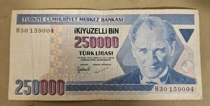 1970 Turkey 250000 Lira Note - Picture 1 of 2
