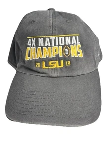 LSU National Champions 2019 Hat Cap Strap Back 47 Gray College Football Adj - Picture 1 of 5