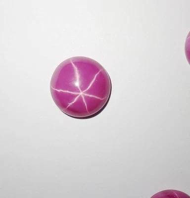 Opaque Star Ruby Round 12x12 mm Cabochon 6 Rayed Lab-created Stone 1 piece Lot - Image 1 of 4