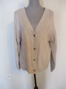 Lou & Grey Loose Fit Grandpa Button Wool Blend Cardigan Sweater Marled Gray  M - Picture 1 of 6