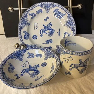 Spode Edwardian Childhood ABC Serving Set – Blue & White Porcelain Gift - Picture 1 of 7