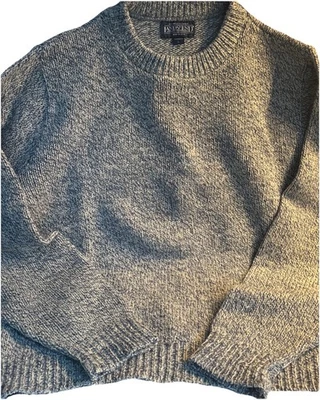 VTG Lands End Wool Blend Sweater Pullover Crew Blue Gray Made in USA Womens LRG - Image 1 of 4