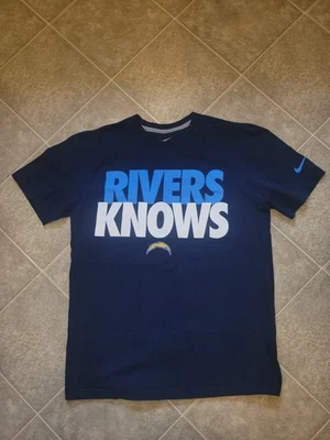 Philip Rivers NFL San Diego Chargers "River Knows" Nike  Navy Shirt for Men M - Image 1 of 4