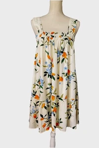 Vestido de sol Re Blu talla L ancho correas para el hombro dobladillo con volantes estampado floral forrado playa - Imagen 1 de 12