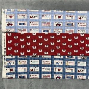 Prairie Days 21.5”x18” (6) Fat Quarters Bunny Hill Designs Patriotic Fabric - Picture 1 of 6