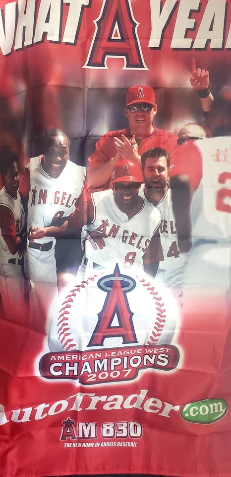 MLB LA ANAHEIM CA ANGELS 2007 AL WEST CHAMPIONS BANNER BASEBALL SGA 59"x36" - Image 1 of 1