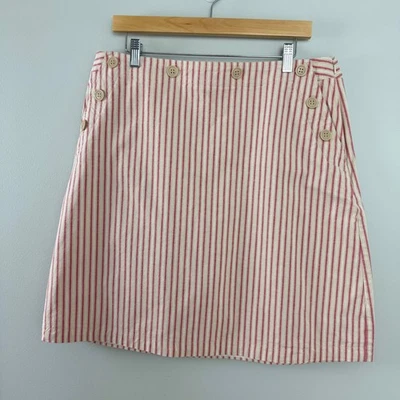 Talbots Striped Pink/Beige Stretch A-Line Skirt Women's Sz 16 - Image 1 of 4