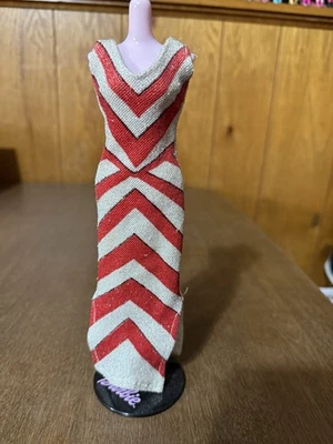 1977 Cher RADIANT DRESS By MEGO Red Silver Gown - Изображение 1 из 4