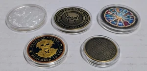 COLLECTOR CHALLENGE TABLE TOP GAMING 5 COIN LOT SUN & MOON MEMENTO VIVERE ETC - Picture 1 of 7