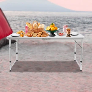 Mesa Plegable Portátil Interior y Exterior Mesa Altura Ajustable para Picnic, Barbacoa - Imagen 1 de 23