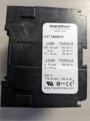 Marathon 132 Series Distribution Block 3-P 175A, 1323570 - 175 A, 600 V, 3 Pole - Image 1 of 4