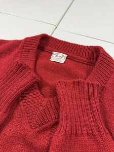 VTG Bond Sweater Mens M Mohair Wool V Neck Jumper Preppy Collegiate Red 1960s - Bild 1 von 12